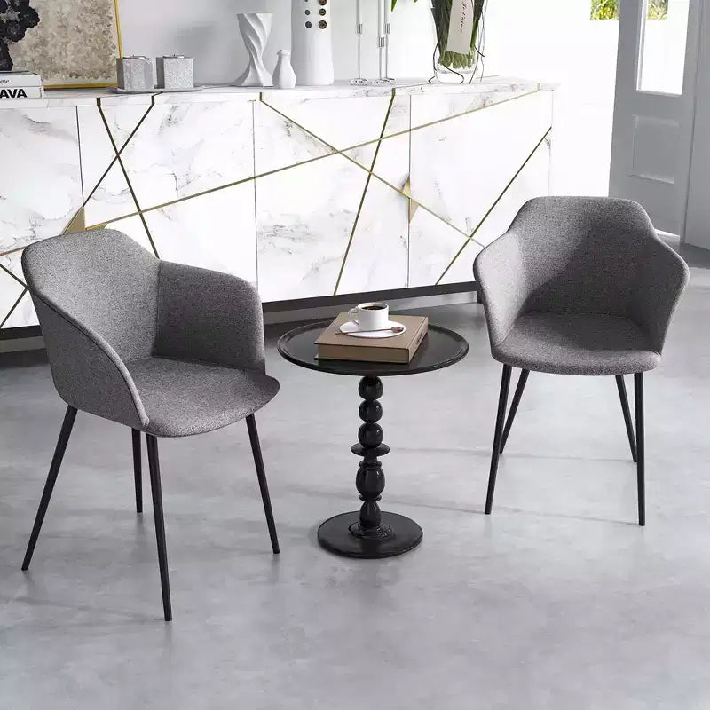 Costway Lot de 4 chaises de salle à manger, rembourrées, avec dossier et accoudoirs, blanc cassé/beige/gris