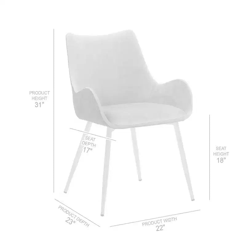 Chaise de salle à manger Avery en tissu/métal - Armen Living