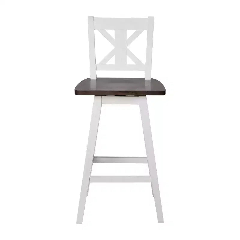 Tabouret de bar pivotant Flash Furniture Gwendolyn, hauteur comptoir, en bois massif, de style ferme moderne, de qualité commerciale