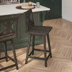 Tabouret de bar pivotant Flash Furniture Gwendolyn, hauteur comptoir, en bois massif, de style ferme moderne, de qualité commerciale