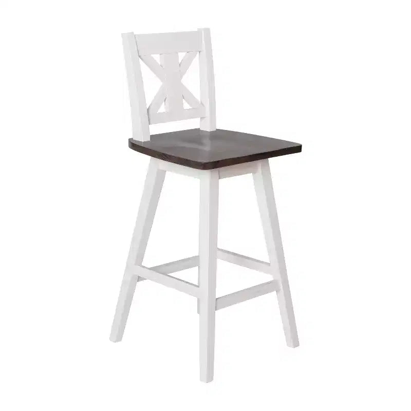 Tabouret de bar pivotant Flash Furniture Gwendolyn, hauteur comptoir, en bois massif, de style ferme moderne, de qualité commerciale
