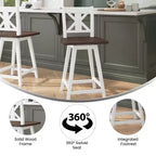 Tabouret de bar pivotant Flash Furniture Gwendolyn, hauteur comptoir, en bois massif, de style ferme moderne, de qualité commerciale