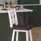 Tabouret de bar pivotant Flash Furniture Gwendolyn, hauteur comptoir, en bois massif, de style ferme moderne, de qualité commerciale