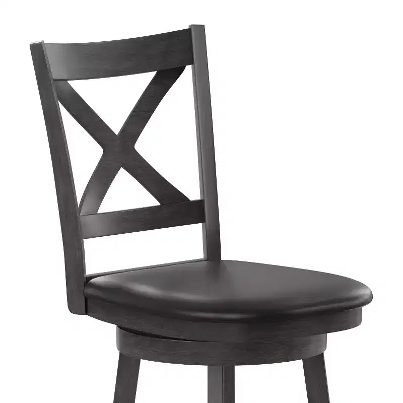 Tabouret de bar pivotant Felicity en bois de qualité commerciale, style classique à croisillons, avec siège rembourré et matelassé, de Flash Furniture