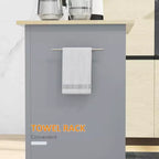 HOMCOM Chariot de cuisine roulant, Desserte de service portable avec tiroir, étagère réglable et 2 porte-serviettes