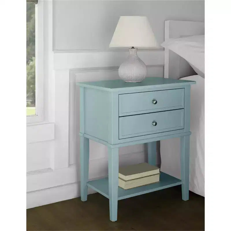 Table de chevet Franklin Ameriwood Home avec 2 tiroirs et une étagère inférieure