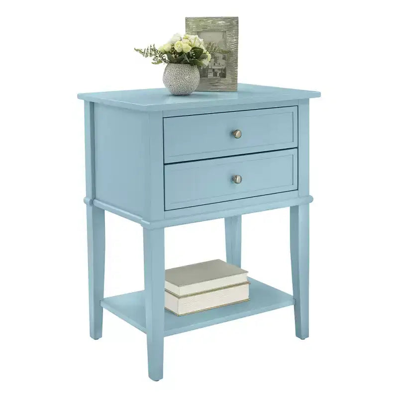 Table de chevet Franklin Ameriwood Home avec 2 tiroirs et une étagère inférieure