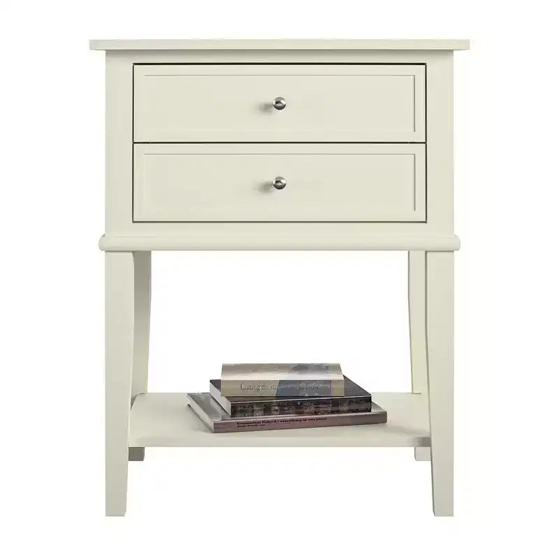 Table de chevet Franklin Ameriwood Home avec 2 tiroirs et une étagère inférieure