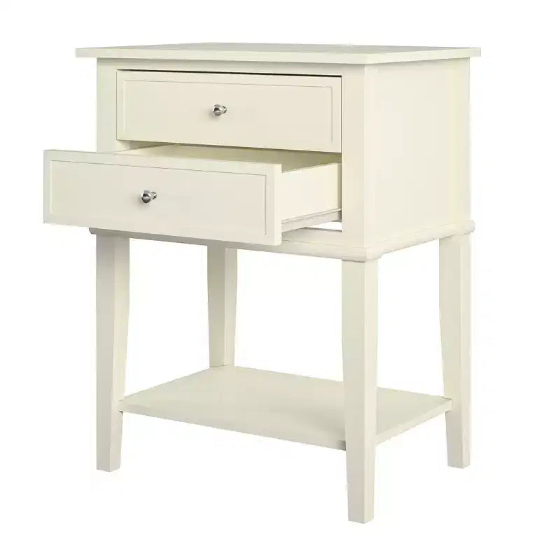 Table de chevet Franklin Ameriwood Home avec 2 tiroirs et une étagère inférieure