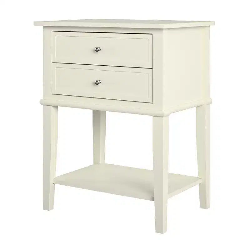 Table de chevet Franklin Ameriwood Home avec 2 tiroirs et une étagère inférieure