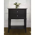 Table de chevet Franklin Ameriwood Home avec 2 tiroirs et une étagère inférieure