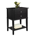 Table de chevet Franklin Ameriwood Home avec 2 tiroirs et une étagère inférieure