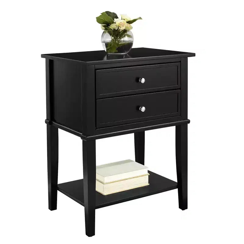 Table de chevet Franklin Ameriwood Home avec 2 tiroirs et une étagère inférieure