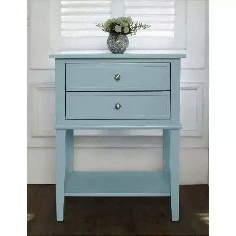 Table de chevet Franklin Ameriwood Home avec 2 tiroirs et une étagère inférieure