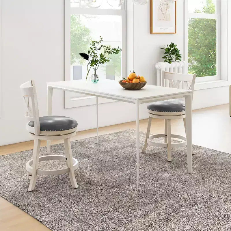 Costway Lot de 2 tabourets de bar pivotants anti-âge, hauteur comptoir, assise plus large de 51 cm, 64,8 cm
