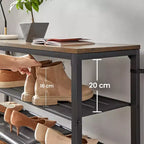 Étagère à chaussures à 8 niveaux, organiseur de chaussures, pour 32 à 40 paires de chaussures, grande étagère à chaussures avec 7 étagères en treillis métallique, marron rustique et noir