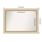 Miroir mural Amanti Art élégant brossé miel sans biseau 28,75 x 40,75 po