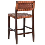 Tabouret de comptoir en cuir tissé Paxton - BST1003 - Fini Cognac/Noyer - Safavieh