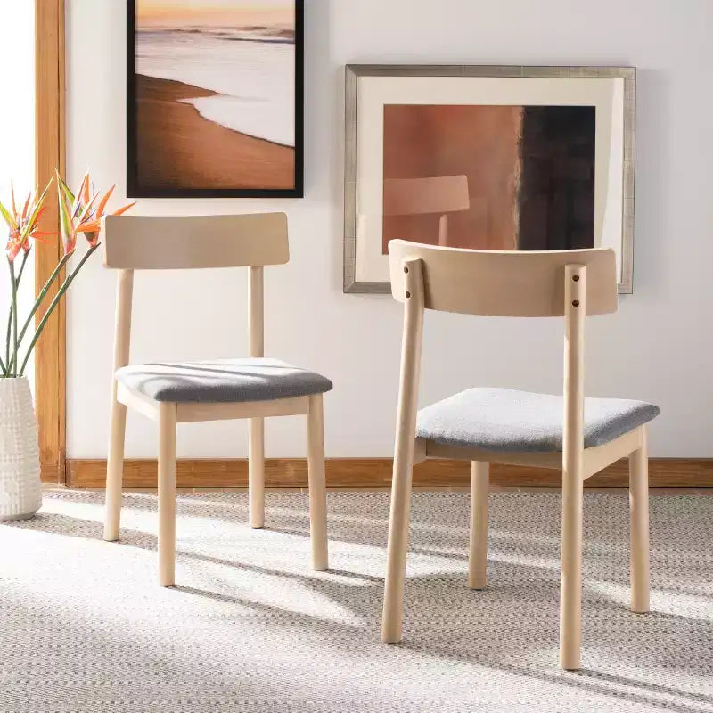 Chaise de salle à manger rétro Lizette (Lot de 2) - DCH1002 - Chêne blanc/Gris - Safavieh