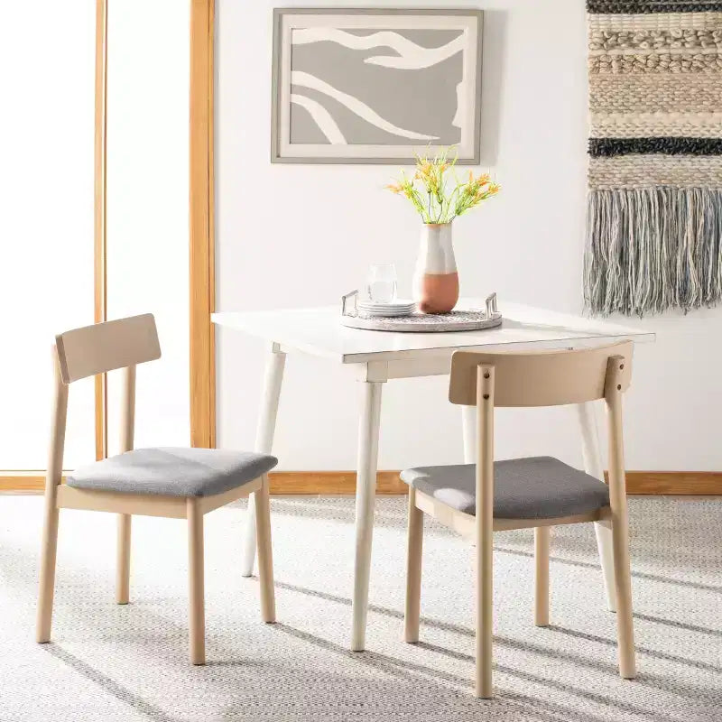 Chaise de salle à manger rétro Lizette (Lot de 2) - DCH1002 - Chêne blanc/Gris - Safavieh