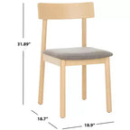 Chaise de salle à manger rétro Lizette (Lot de 2) - DCH1002 - Chêne blanc/Gris - Safavieh