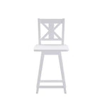 Tabouret de salle à manger pivotant Emma and Oliver Wooden Modern Farmhouse avec dossier décoratif sculpté