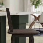 Tabouret de salle à manger pivotant Emma and Oliver Wooden Modern Farmhouse avec dossier décoratif sculpté