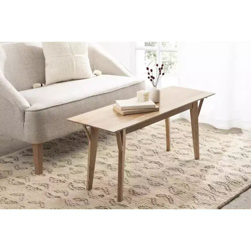 Banc rectangulaire en bois Kate and Laurel McCutcheon, 42x14x18, Naturel