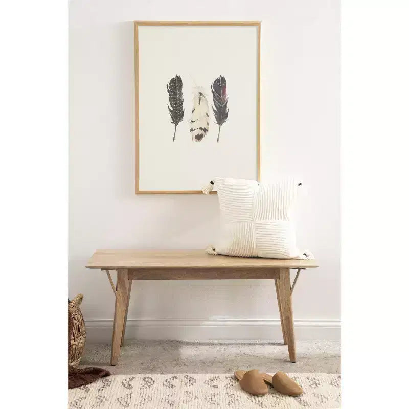 Banc rectangulaire en bois Kate and Laurel McCutcheon, 42x14x18, Naturel