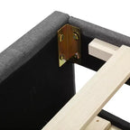 Lit Plateforme Double/Complet, Cadre de Lit Capitonne en Bois avec Lit Gigogne Jumeau et 3 Tiroirs - ModernLuxe