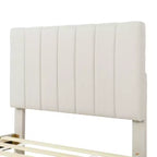 Lit Plateforme Double/Complet, Cadre de Lit Capitonne en Bois avec Lit Gigogne Jumeau et 3 Tiroirs - ModernLuxe