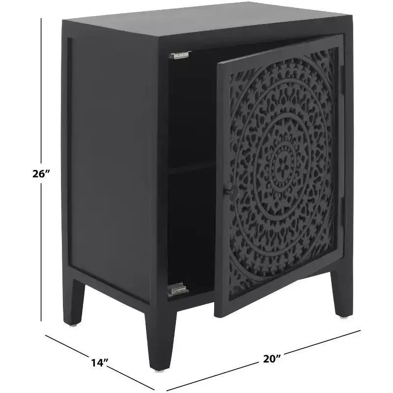 Table de chevet sculptée 1 porte Thea - NST5300 - Safavieh