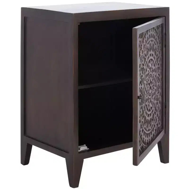 Table de chevet sculptée 1 porte Thea - NST5300 - Safavieh
