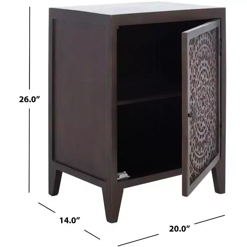Table de chevet sculptée 1 porte Thea - NST5300 - Safavieh