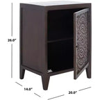 Table de chevet sculptée 1 porte Thea - NST5300 - Safavieh