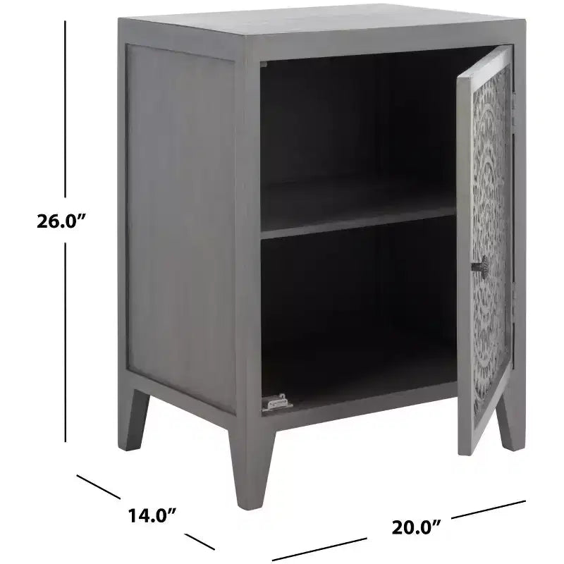 Table de chevet sculptée 1 porte Thea - NST5300 - Safavieh