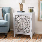 Table de chevet sculptée 1 porte Thea - NST5300 - Safavieh