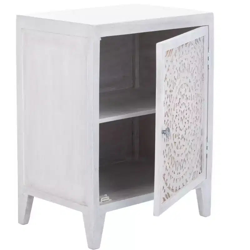 Table de chevet sculptée 1 porte Thea - NST5300 - Safavieh