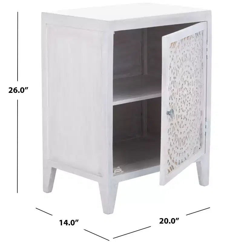 Table de chevet sculptée 1 porte Thea - NST5300 - Safavieh