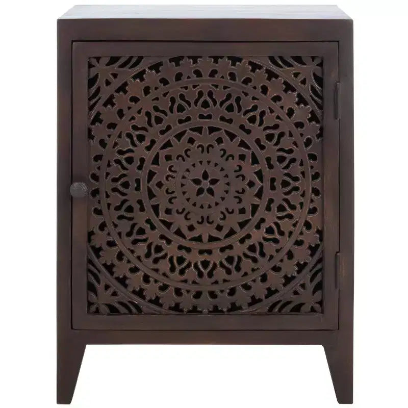 Table de chevet sculptée 1 porte Thea - NST5300 - Safavieh