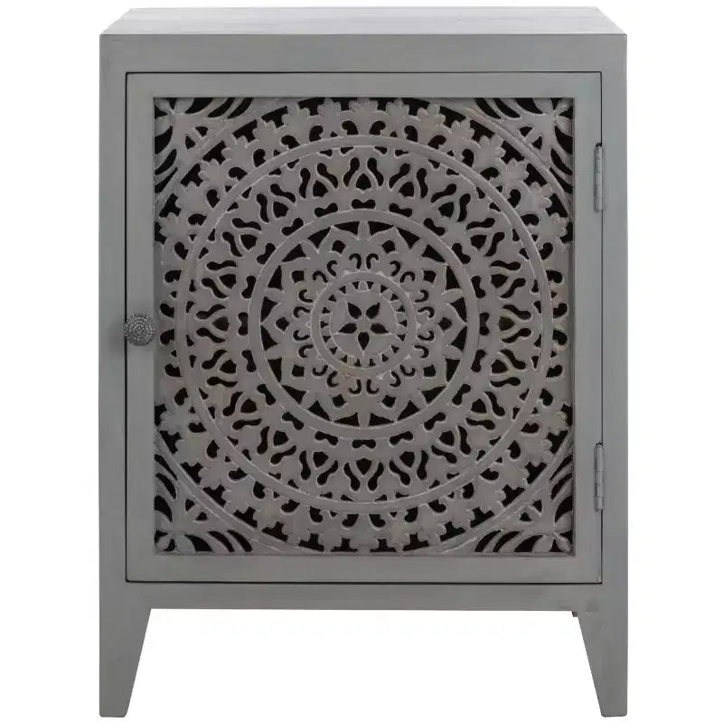 Table de chevet sculptée 1 porte Thea - NST5300 - Safavieh