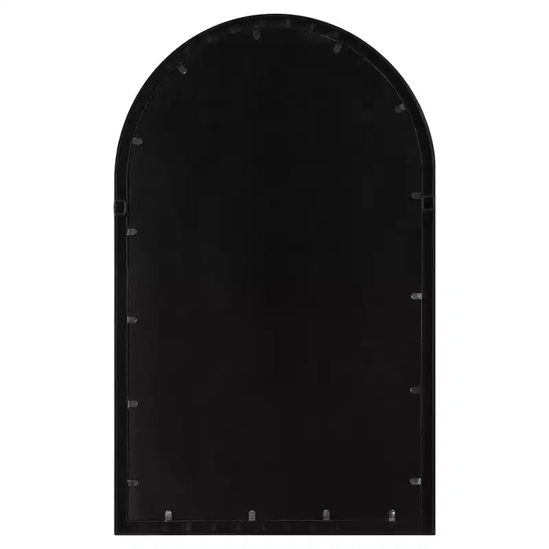 Miroir mural décoratif arqué Uttermost, cadre en fer forgé noir mat vieilli, 24 po de large pour salle de bain, chambre à coucher, salon