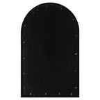 Miroir mural décoratif arqué Uttermost, cadre en fer forgé noir mat vieilli, 24 po de large pour salle de bain, chambre à coucher, salon