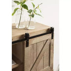 Meuble de rangement mural décoratif Kate and Laurel Cates en bois avec portes coulissantes de grange, 30x10x14, marron rustique