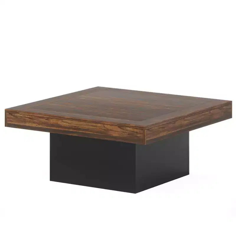 Lantine Farmhouse Square LED Table, Engineered Wood Coffee Table