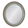 Kate and Laurel Palmer Wood Round Wall Mirror, 26 Diameter, Blue
