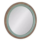 Kate and Laurel Palmer Wood Round Wall Mirror, 26 Diameter, Blue