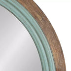 Miroir mural rond en bois Kate and Laurel Palmer, 26 po de diamètre, bleu