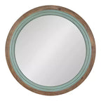 Miroir mural rond en bois Kate and Laurel Palmer, 26 po de diamètre, bleu