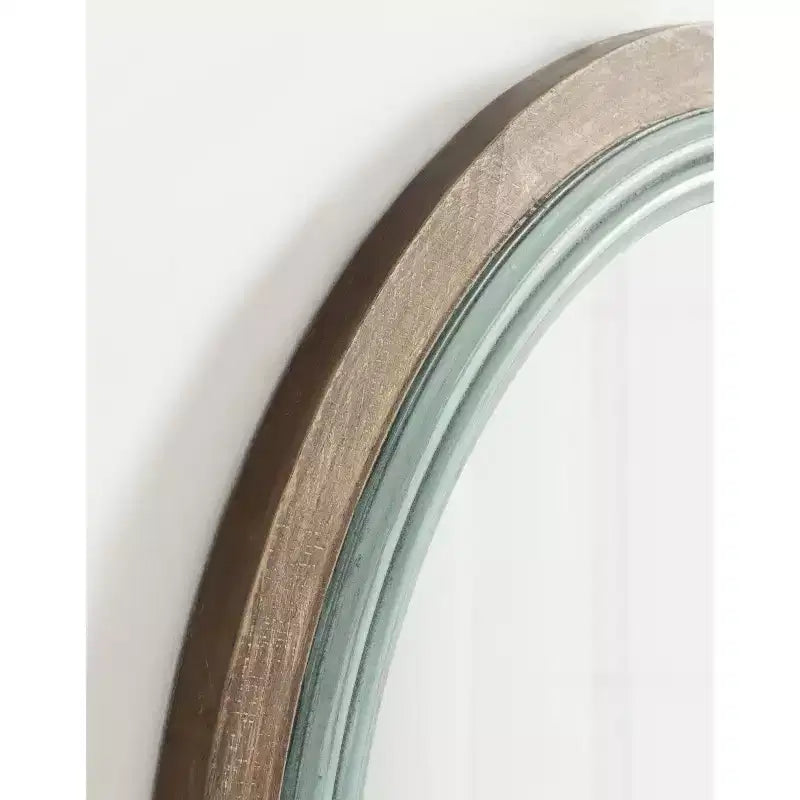 Miroir mural rond en bois Kate and Laurel Palmer, 26 po de diamètre, bleu